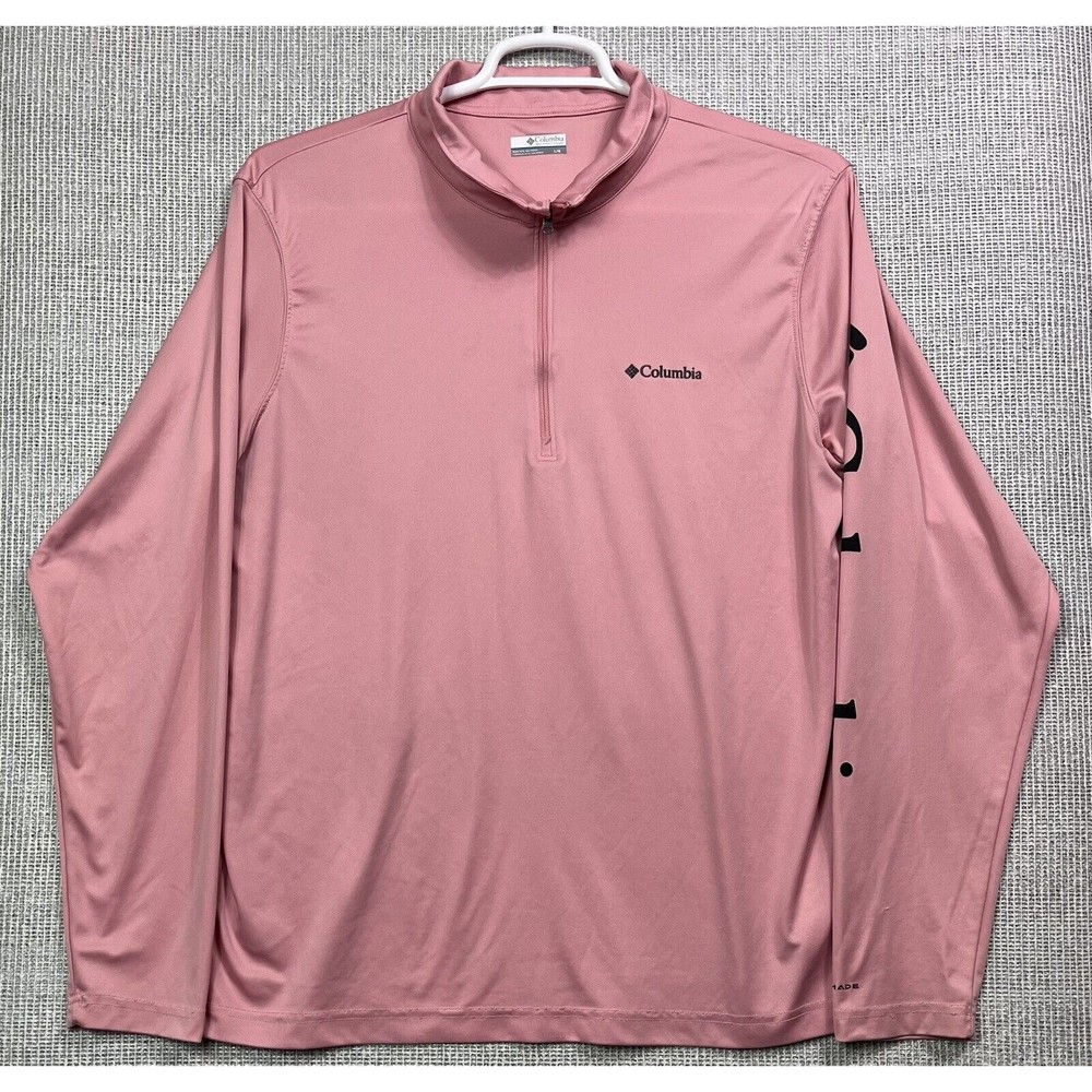 Columbia Jacket Men L Solid 1/4 Zip Long Sleeve Omni Shade Lightweight Outdoor